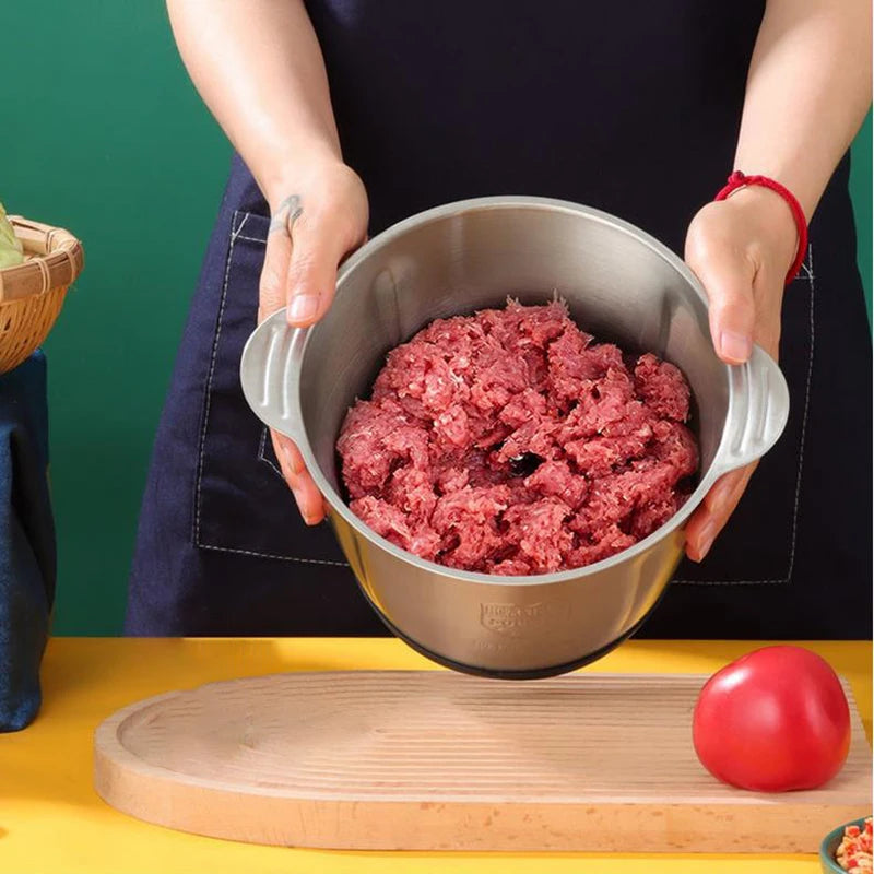 Picadora de Carne Eléctrica 1000W - Procesador de Alimentos Acero Inoxidable 2L