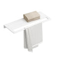 Fossa Wall Mounted Towel Shelf White Quartz Ceramic (RW-126)