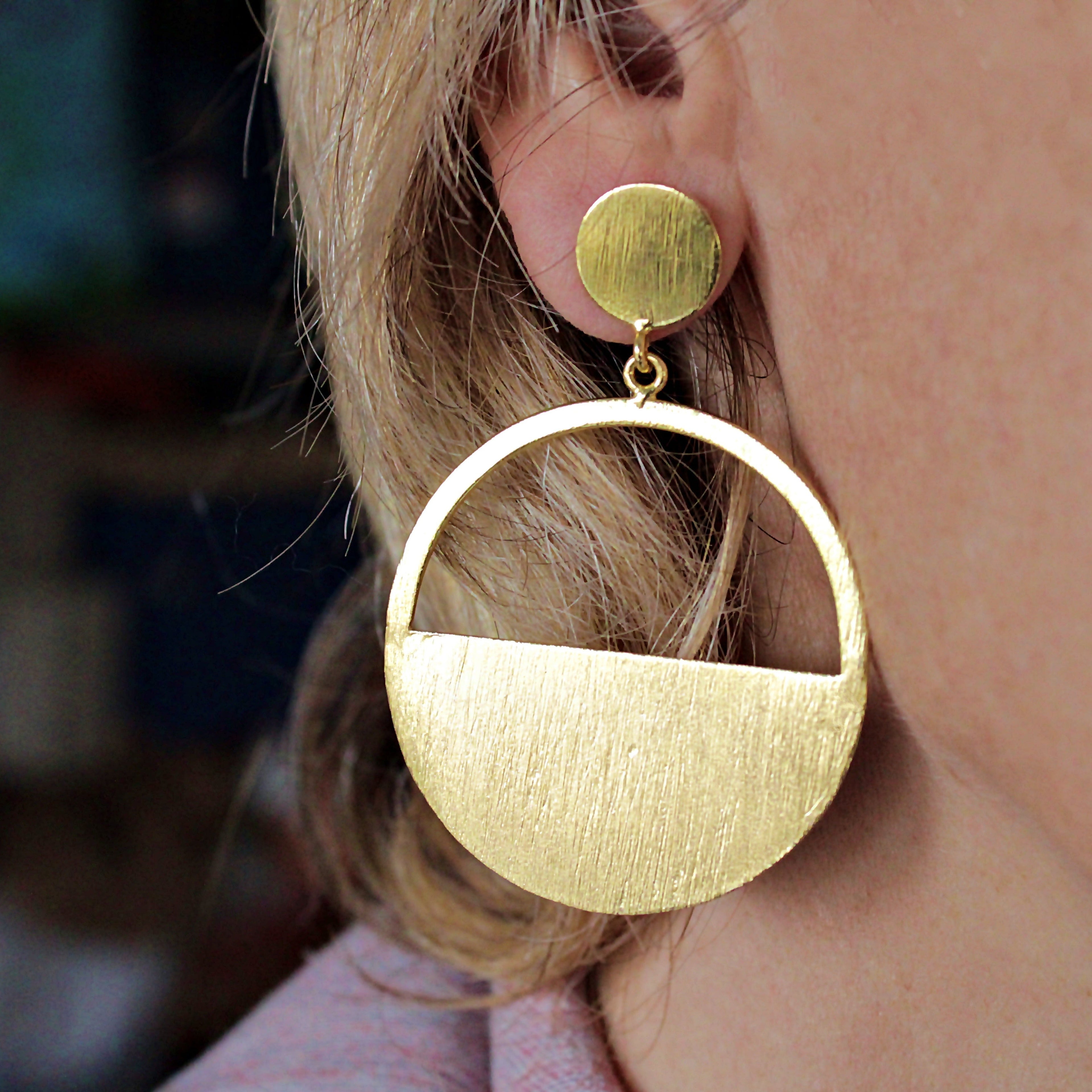 Gold plated earrings ORIZZONTE