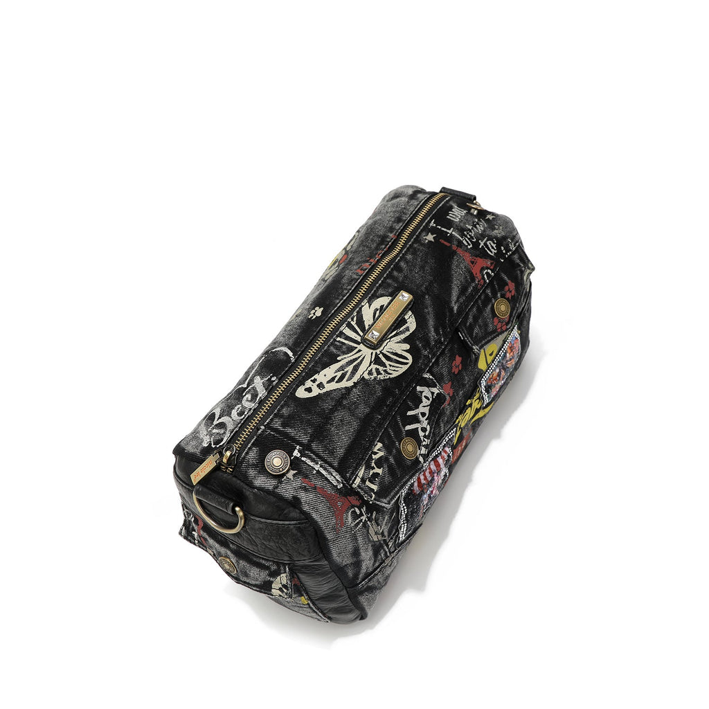 BANDOLERA MENSAJERA DE TELA VAQUERA GRIS