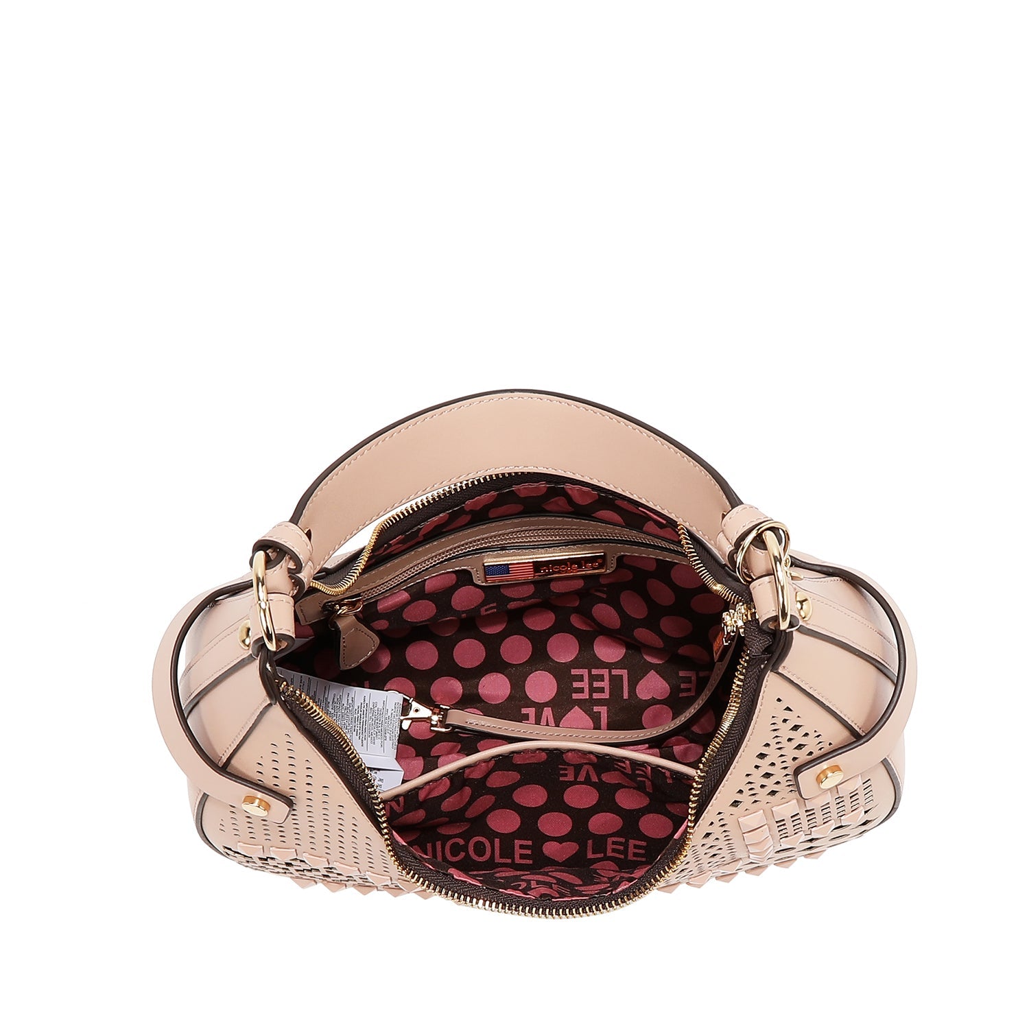 BOLSO DE HOMBRO CON RECORTE GEOMÉTRICO (BLANCO)