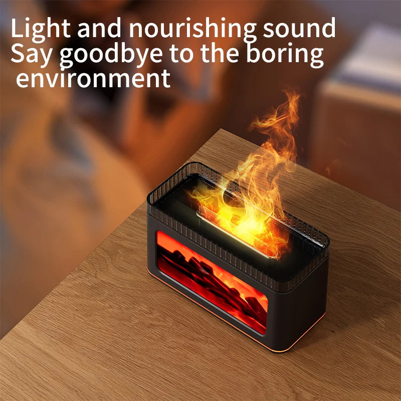 Difusor de Aroma con Efecto Chimenea 3D - Humidificador con Luces LED Multicolor