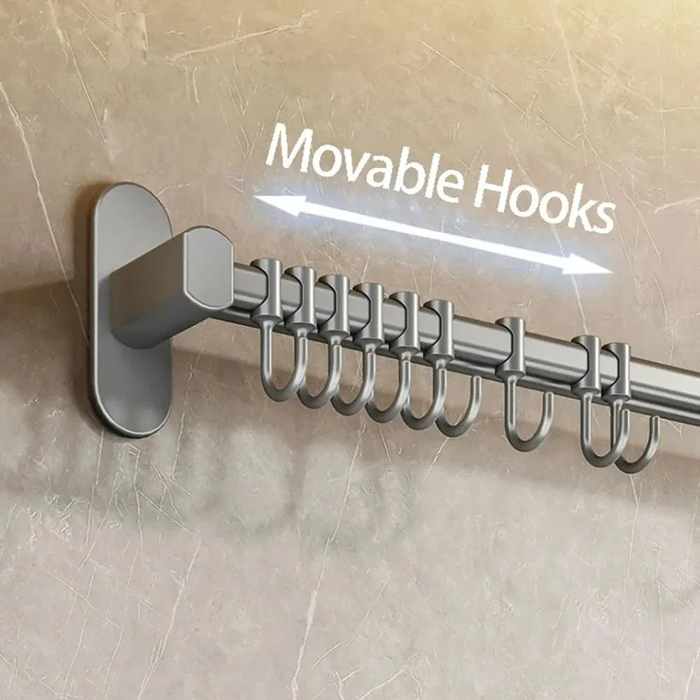 Organizador de Cocina con Ganchos - Soporte de Pared Sin Taladro